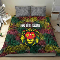 Togo Bedding Set with Red Lion Head Design and Traditional African Pattern