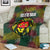 Togo Blanket with Red Lion Head Design and Traditional African Pattern