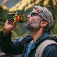 Togo 4 in 1 Can Cooler Tumbler with Red Lion Head Design and Traditional African Pattern