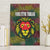 Togo Canvas Wall Art with Red Lion Head Design and Traditional African Pattern