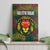 Togo Canvas Wall Art with Red Lion Head Design and Traditional African Pattern