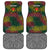 Togo Car Mats with Red Lion Head Design and Traditional African Pattern