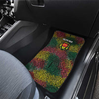 Togo Car Mats with Red Lion Head Design and Traditional African Pattern