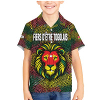 Togo Family Matching Mermaid Dress and Hawaiian Shirt with Red Lion Head Design and Traditional African Pattern