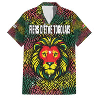 Togo Family Matching Puletasi and Hawaiian Shirt with Red Lion Head Design and Traditional African Pattern