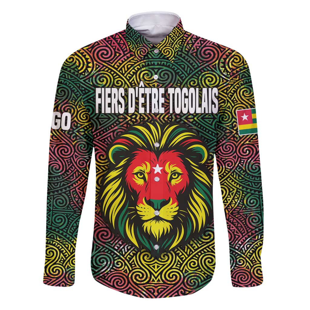 Togo Family Matching Puletasi and Hawaiian Shirt with Red Lion Head Design and Traditional African Pattern