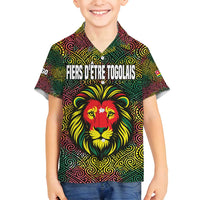 Togo Family Matching Puletasi and Hawaiian Shirt with Red Lion Head Design and Traditional African Pattern