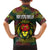 Togo Family Matching Summer Maxi Dress and Hawaiian Shirt with Red Lion Head Design and Traditional African Pattern