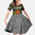 Togo Family Matching Summer Maxi Dress and Hawaiian Shirt with Red Lion Head Design and Traditional African Pattern