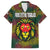 Togo Family Matching Summer Maxi Dress and Hawaiian Shirt with Red Lion Head Design and Traditional African Pattern