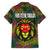 Togo Family Matching Summer Maxi Dress and Hawaiian Shirt with Red Lion Head Design and Traditional African Pattern