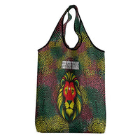 Togo Grocery Bag with Red Lion Head Design and Traditional African Pattern
