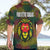 Togo Hawaiian Shirt with Red Lion Head Design and Traditional African Pattern
