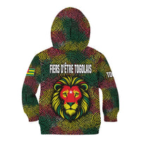 Togo Kid Hoodie with Red Lion Head Design and Traditional African Pattern