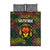 Togo Quilt Bed Set with Red Lion Head Design and Traditional African Pattern