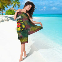 Togo Sarong with Red Lion Head Design and Traditional African Pattern