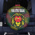 Togo Spare Tire Cover with Red Lion Head Design and Traditional African Pattern
