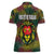 Togo Women Polo Shirt with Red Lion Head Design and Traditional African Pattern