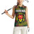 Togo Women Sleeveless Polo Shirt with Red Lion Head Design and Traditional African Pattern