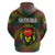 Togo Zip Hoodie with Red Lion Head Design and Traditional African Pattern