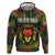 Togo Zip Hoodie with Red Lion Head Design and Traditional African Pattern