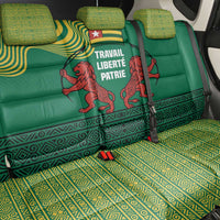 Togo Back Car Seat Cover with Red Twin Lions and Travail Liberté Patrie Slogan