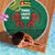 Togo Beach Blanket with Red Twin Lions and Travail Liberté Patrie Slogan