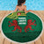 Togo Beach Blanket with Red Twin Lions and Travail Liberté Patrie Slogan