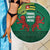 Togo Beach Blanket with Red Twin Lions and Travail Liberté Patrie Slogan