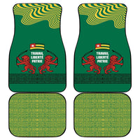 Togo Car Mats with Red Twin Lions and Travail Liberté Patrie Slogan