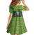 Togo Family Matching Summer Maxi Dress and Hawaiian Shirt with Red Twin Lions and Travail Liberté Patrie Slogan