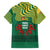 Togo Family Matching Summer Maxi Dress and Hawaiian Shirt with Red Twin Lions and Travail Liberté Patrie Slogan
