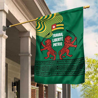 Togo Garden Flag with Red Twin Lions and Travail Liberté Patrie Slogan