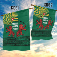 Togo Garden Flag with Red Twin Lions and Travail Liberté Patrie Slogan