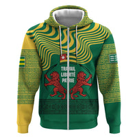 Togo Hoodie with Red Twin Lions and Travail Liberté Patrie Slogan
