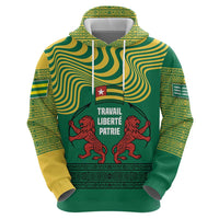 Togo Hoodie with Red Twin Lions and Travail Liberté Patrie Slogan