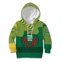Togo Kid Hoodie with Red Twin Lions and Travail Liberté Patrie Slogan