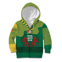 Togo Kid Hoodie with Red Twin Lions and Travail Liberté Patrie Slogan