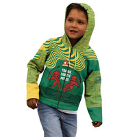 Togo Kid Hoodie with Red Twin Lions and Travail Liberté Patrie Slogan