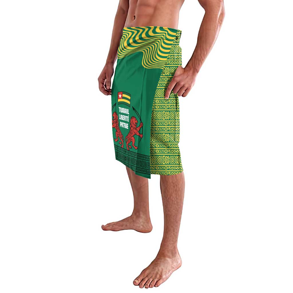 Togo Lavalava with Red Twin Lions and Travail Liberté Patrie Slogan