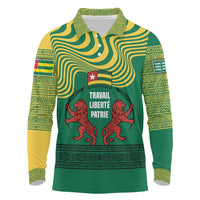 Togo Long Sleeve Polo Shirt with Red Twin Lions and Travail Liberté Patrie Slogan