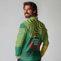 Togo Long Sleeve Polo Shirt with Red Twin Lions and Travail Liberté Patrie Slogan