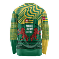 Togo Long Sleeve Shirt with Red Twin Lions and Travail Liberté Patrie Slogan