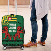 Togo Luggage Cover with Red Twin Lions and Travail Liberté Patrie Slogan