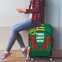 Togo Luggage Cover with Red Twin Lions and Travail Liberté Patrie Slogan