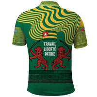 Togo Polo Shirt with Red Twin Lions and Travail Liberté Patrie Slogan