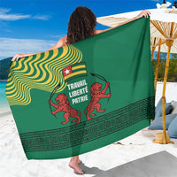 Togo Sarong with Red Twin Lions and Travail Liberté Patrie Slogan