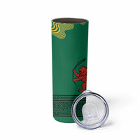 Togo Skinny Tumbler with Red Twin Lions and Travail Liberté Patrie Slogan