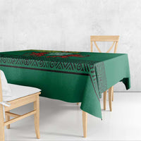 Togo Tablecloth with Red Twin Lions and Travail Liberté Patrie Slogan