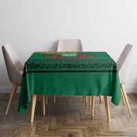 Togo Tablecloth with Red Twin Lions and Travail Liberté Patrie Slogan